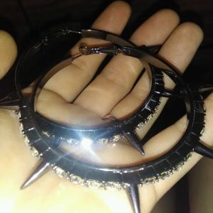 Black plated Sterling silver earrings